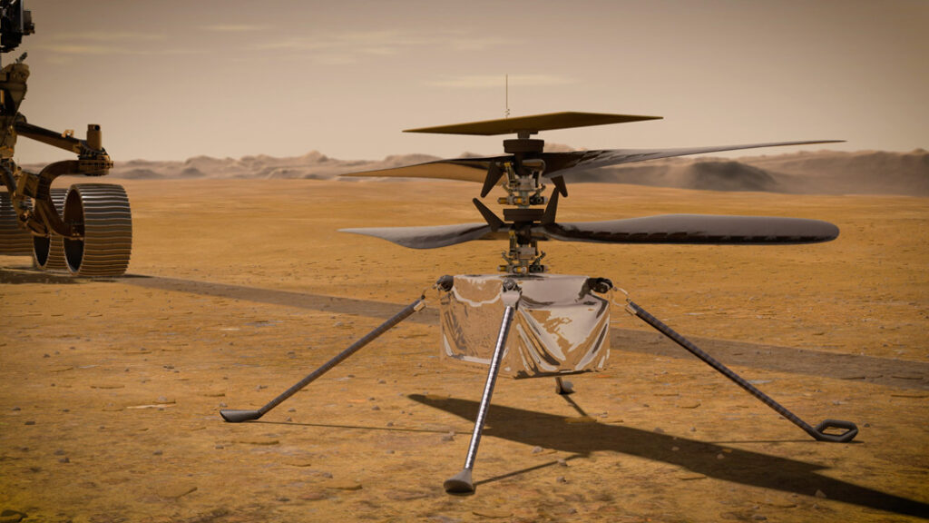 火星ではじめて飛行したヘリコプターIngenuityの外観