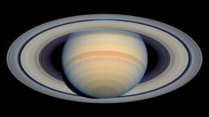 As NASA's Cassini spacecraft hurtled its way toward a July 1, 2004 rendezvous with Saturn, the Hubble Space Telescope snapped breathtaking views of the solar system's most photogenic planet. This image, taken on March 22, 2004, is so sharp that many individual ringlets are visible in Saturn's ring plane.