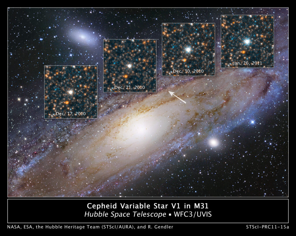 Cepheid Variable Star V1 in Andromeda Galaxy