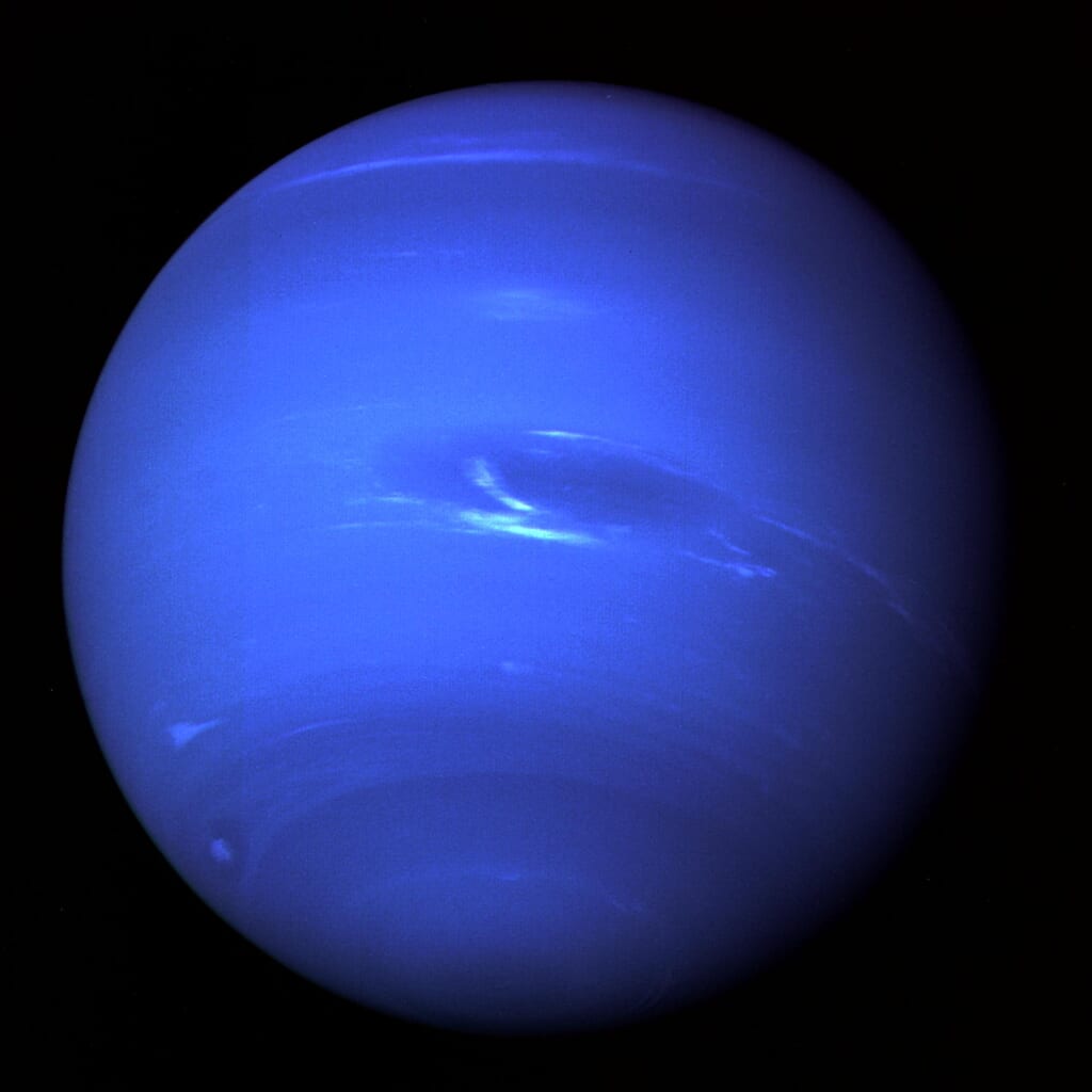 1989年にボイジャー2号がとらえた海王星
