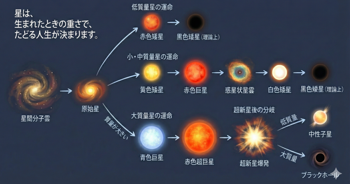 星の一生の進化図